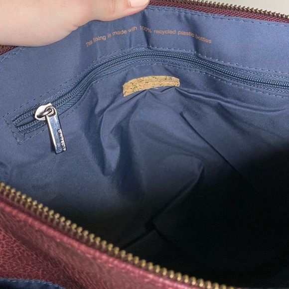 Matt & Nat Minka Dwell Maroon Faux Leather Snap Handbag - Picture 7 of 9